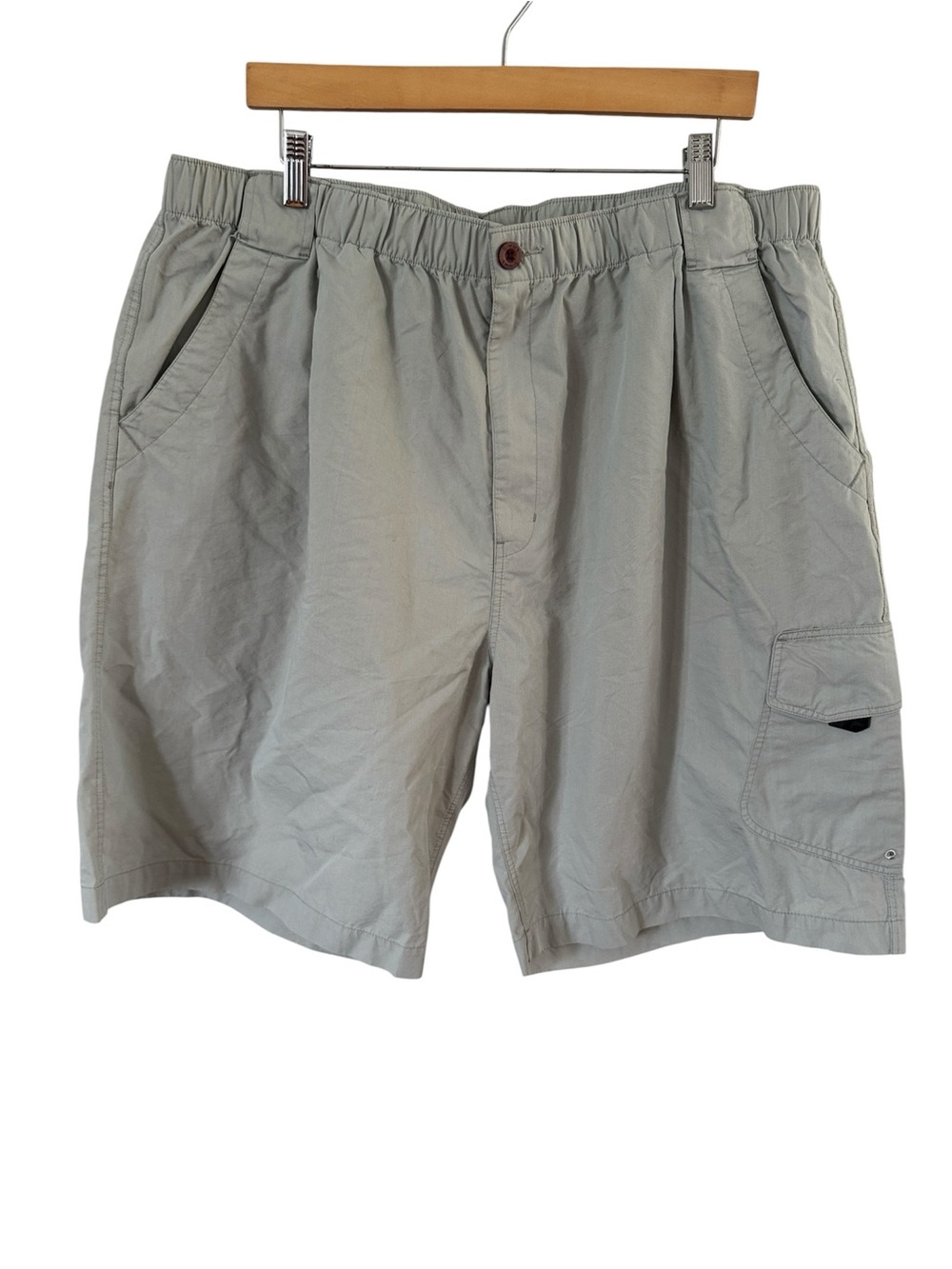 Simms Light Gray Cargo Fishing Hiking Shorts 9" Elastic Waist 3xdry size XXL